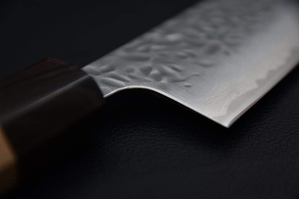 Hitohira Futana Stainless Tsuchime Damascus Bunka Cerisier