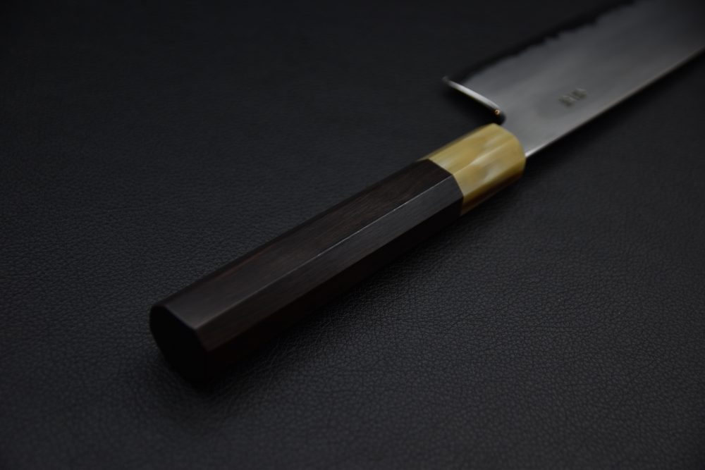 Hitohira Togashi Shirogami #1 Stainless Clad Kasumi Gyuto 240mm Ebony