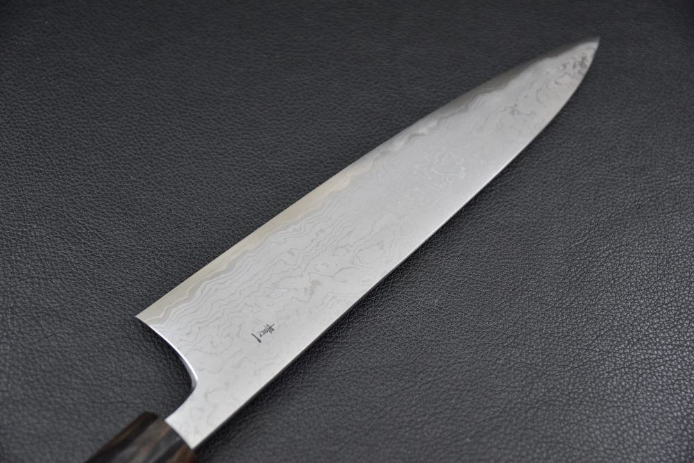 Hitohira Tanaka Yohei Aogami #1 Damascus Gyuto 240mm Ébène de Makassar