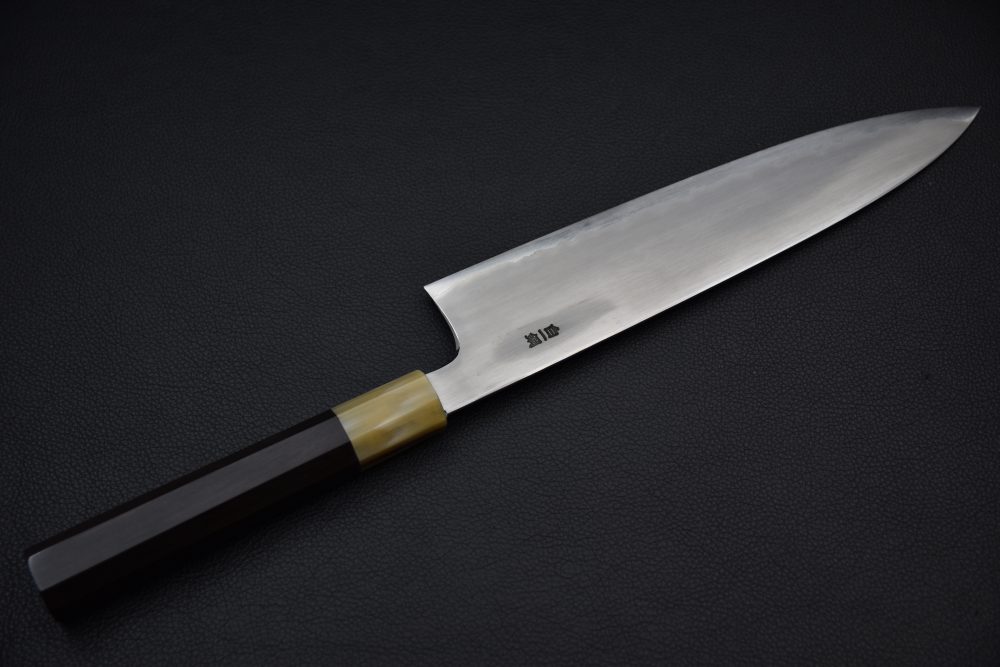 Hitohira Togashi Shirogami #1 Stainless Clad Kasumi Gyuto 240mm Ebony