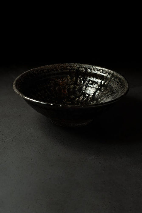 Komon Seji Okuda Asabachi Bol Large Kuro Haiyu (Tessaiyu (iron glaze))