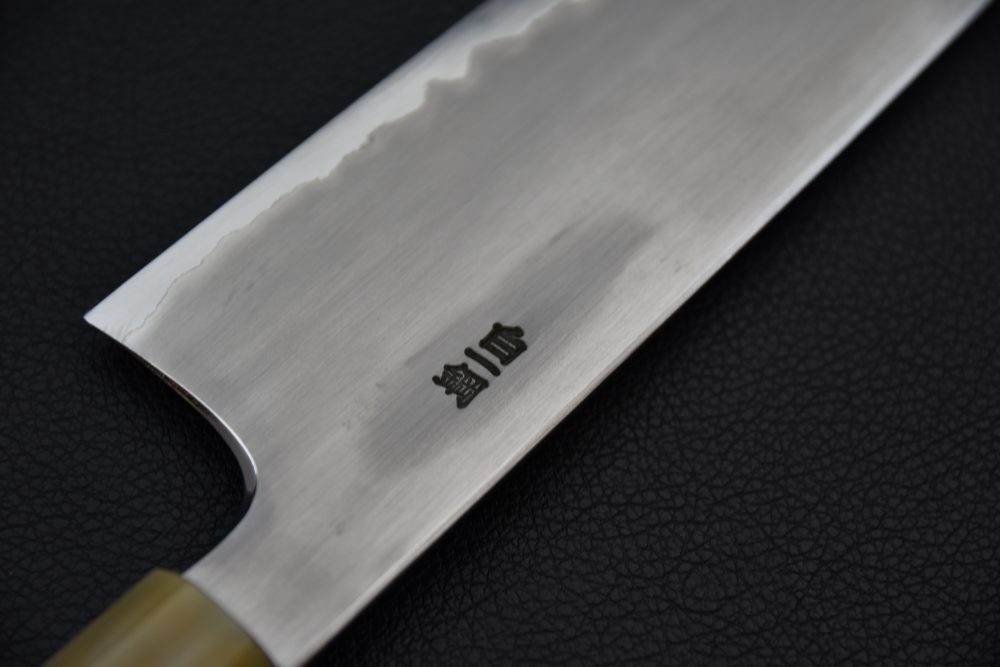 Hitohira Togashi Shirogami #1 Stainless Clad Kasumi Gyuto 240mm Ebony