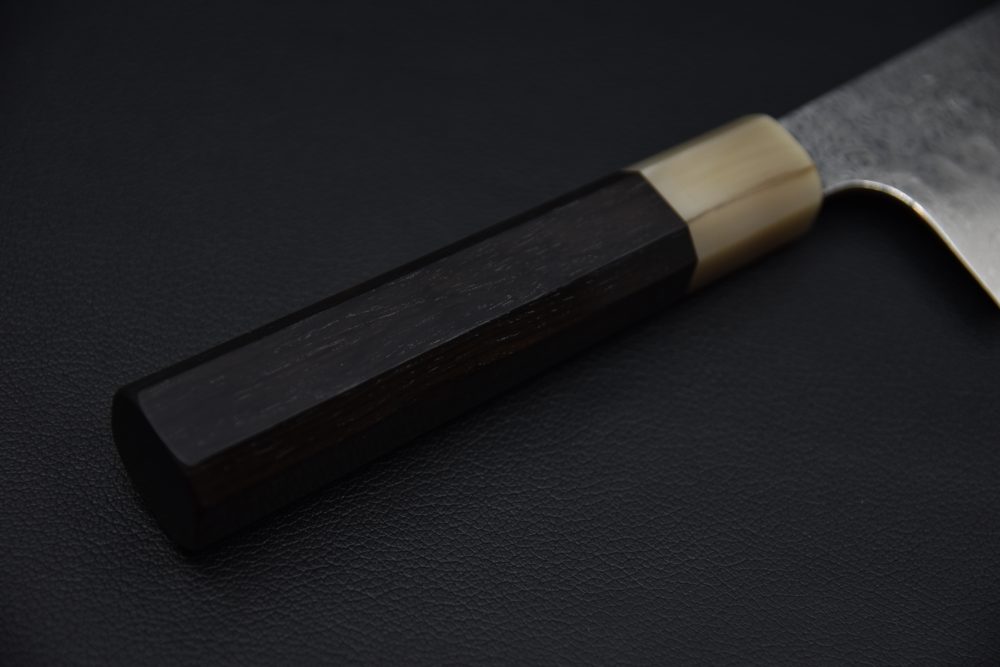 Hatsukokoro Ginyo Ginsan Tsuchime Damascus Nakiri 170mm Ébène