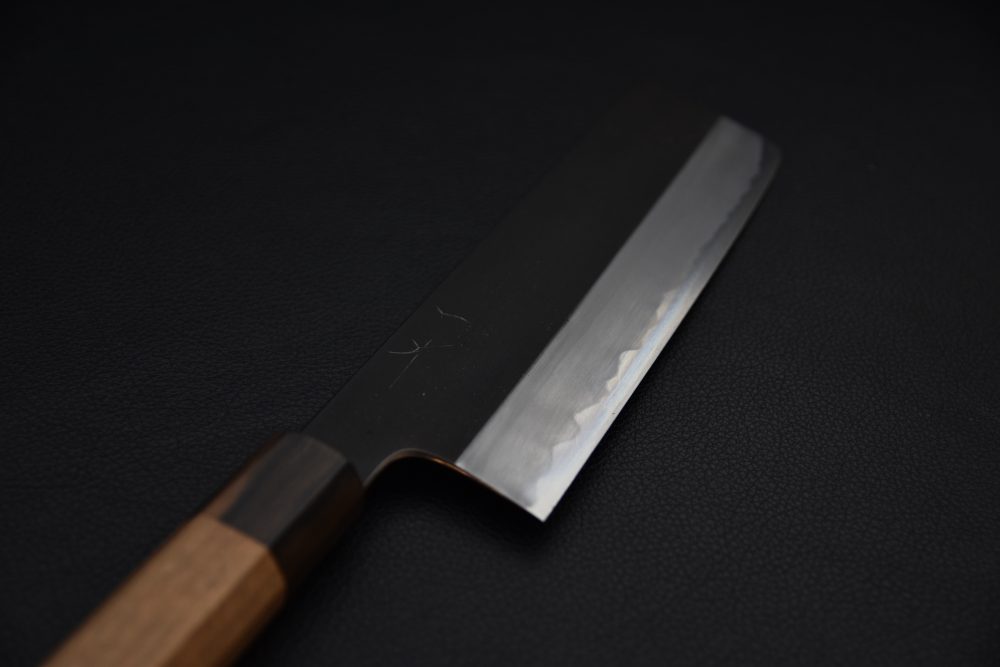 Hitohira Kikuchiyo Kyuzo Shirogami #2 Kurouchi Nakiri 180mm Cherry