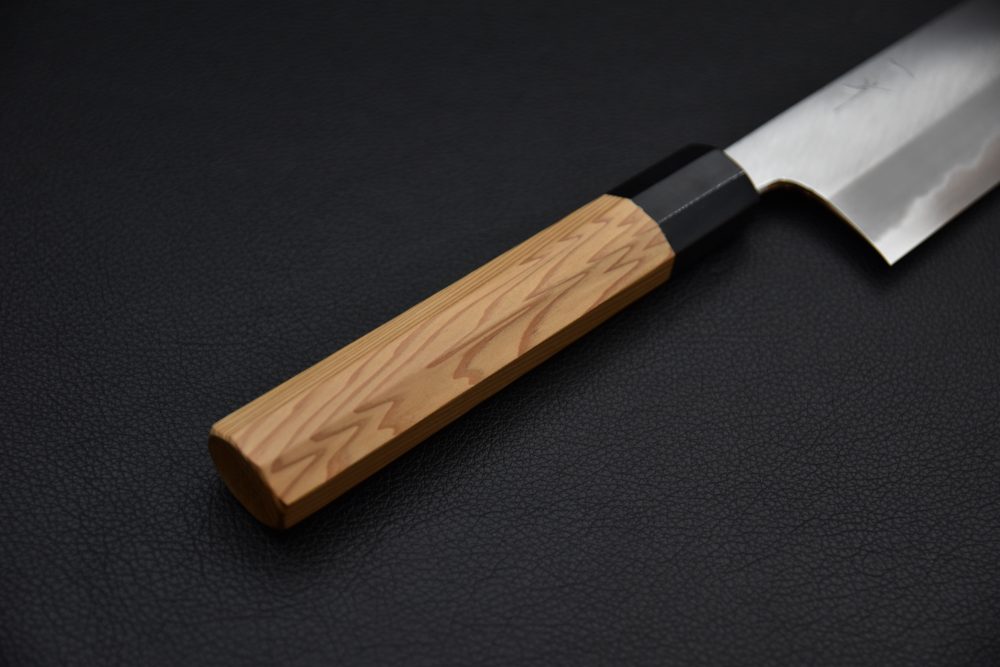 Hitohira Tanaka Kyuzo Aogami #1 Migaki Kiritsuke Gyuto 240mm Cèdre Japonais (Extra Height)