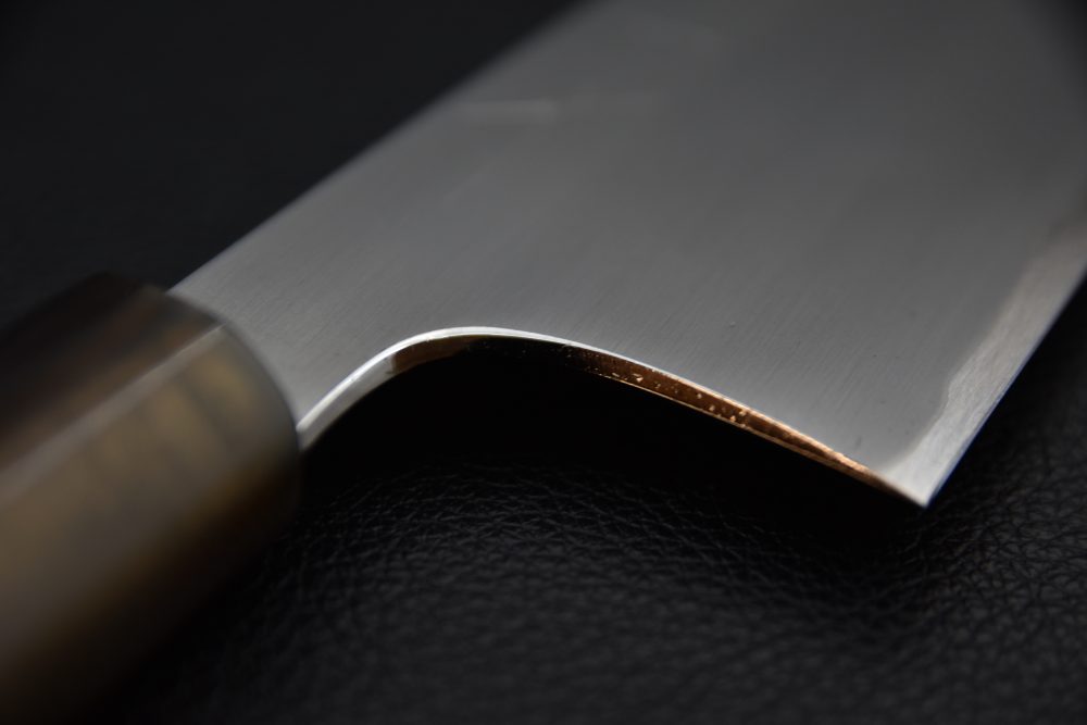 Hitohira Togashi Shirogami #1 Stainless Clad Kasumi Kiritsuke Gyuto 240mm Ebony