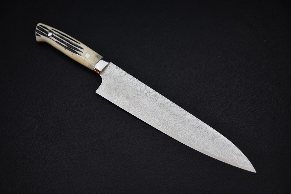 Takeshi Saji R2 Damascus Gyuto 240mm Corne De Cerf