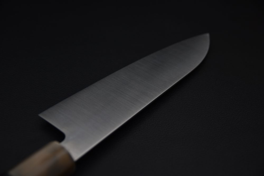 Hitohira AH Shirogami #2 Santoku 165mm Ébène