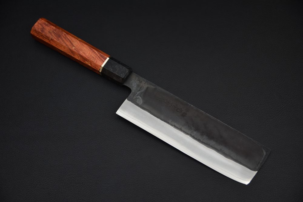 Yoshida Hamono HAP 40 Nakiri 165mm Kurouchi Loupe D'érable (Rouge)