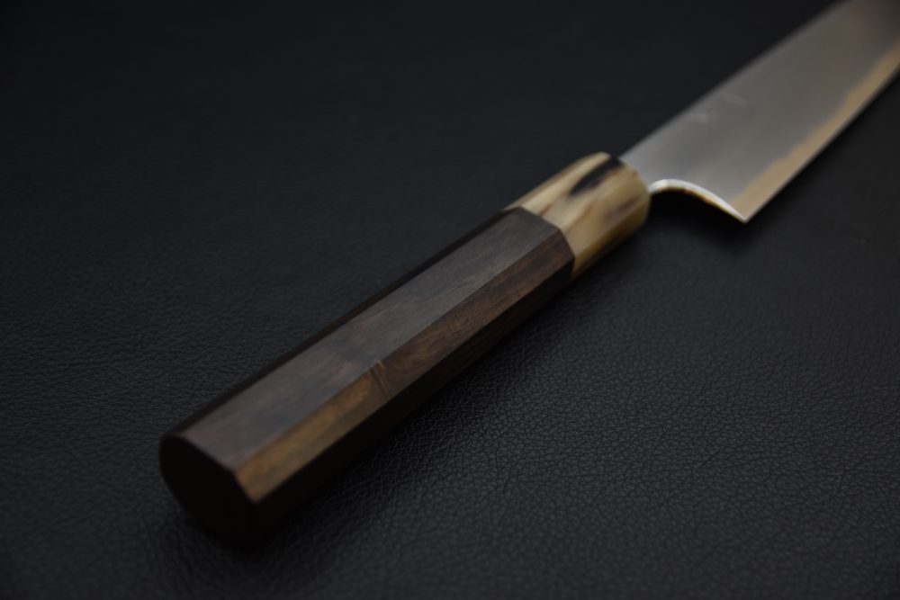 Hitohira Togashi Shirogami #1 Stainless Clad Kasumi Sujihiki 240mm Ébène