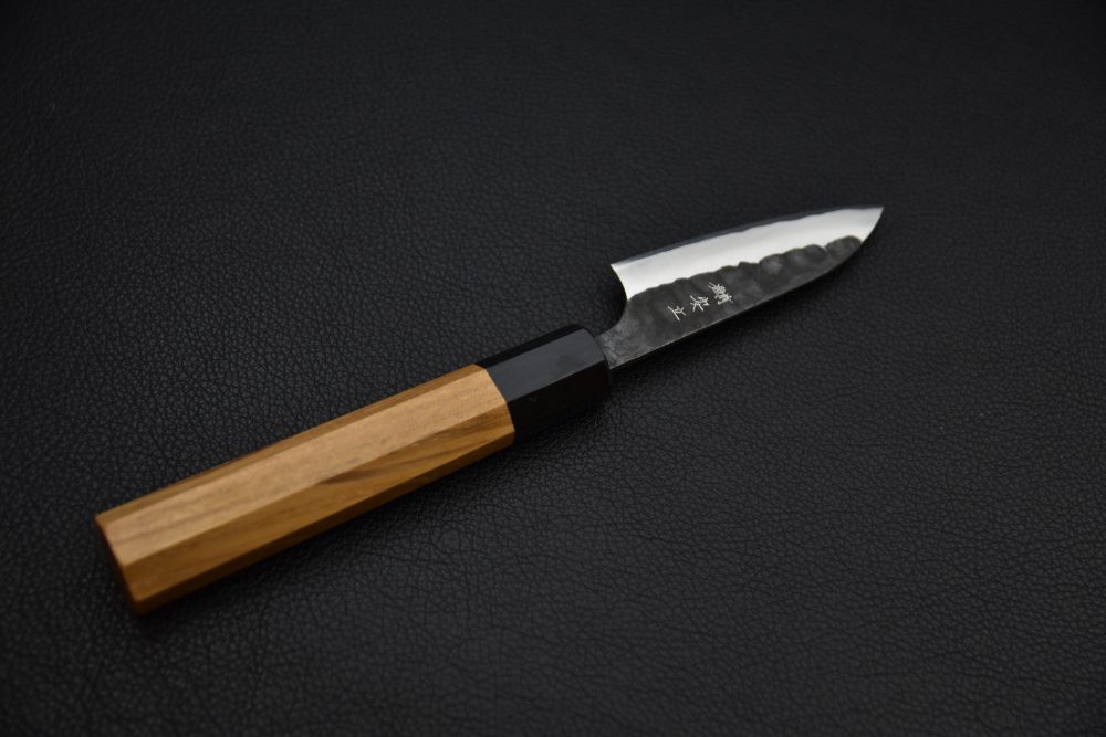 Anryu Hamono Aogami Super Stainless Clad Kurouchi Office 75mm Teak