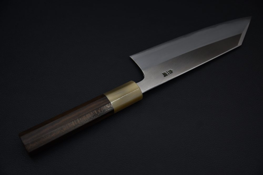 Hitohira Togashi Shirogami #1 Stainless Clad Migaki Bunka 180mm Ziricote