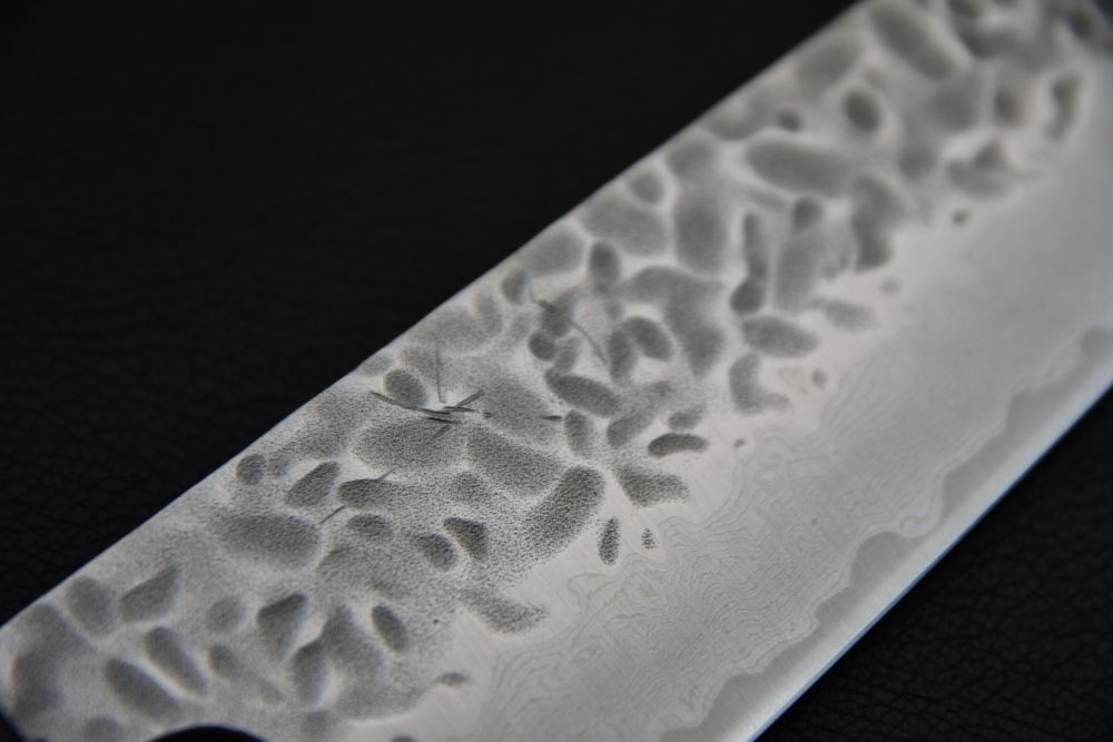 Hitohira Futana Stainless Tsuchime Damascus Bunka Cerisier