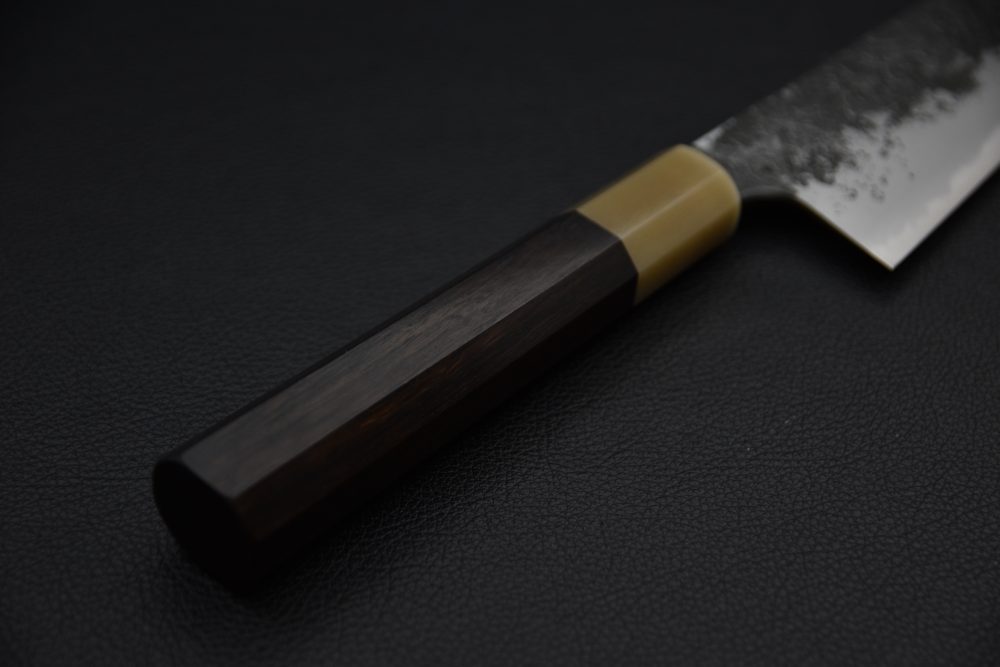 Mazaki Hamono Shirogami #2 Kuro Nashiji Gyuto 210mm Ebony