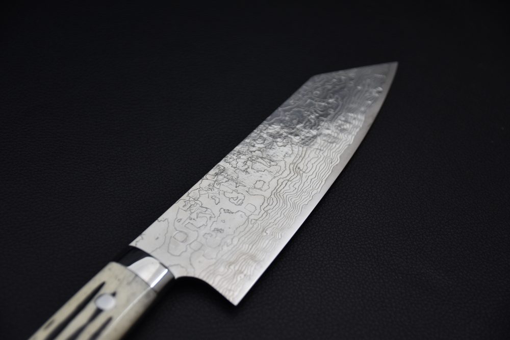 Takeshi Saji R2 Damascus Bunka 180mm Corne de Cerf