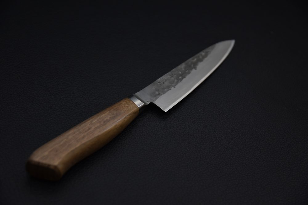 Hitohira TD Aogami #2 Stainless Clad Nashiji Yo Petty 125mm Walnut