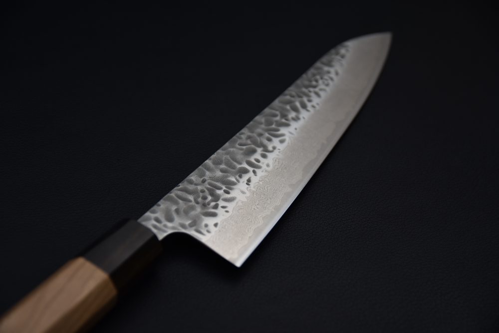 Hitohira Futana Stainless Tsuchime Damascus Gyuto 210mm Cherry