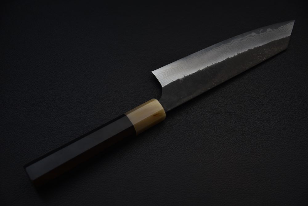 Yoshimi Kato Aogami Super Kurouchi Damascus Bunka 180mm Ébène