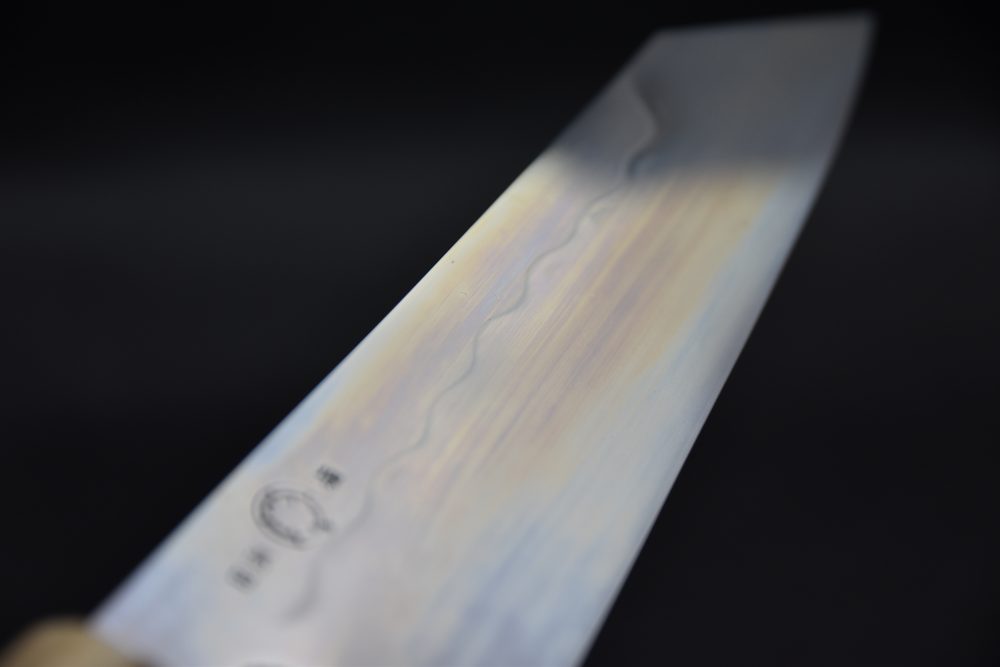 Takada no Hamono Mizu Honyaki Shirogami #2 Kiritsuke Gyuto 180mm Ébène