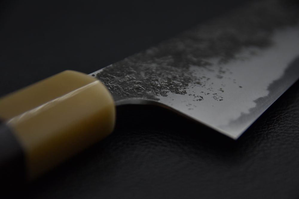 Mazaki Hamono Shirogami #2 Kuro Nashiji Gyuto 210mm Ebony