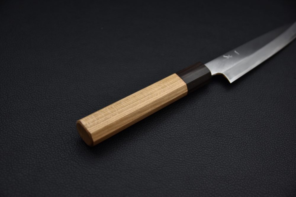 Hitohira Kikuchiyo Kyuzo Shirogami #2 Migaki Petty 150mm Cerisier