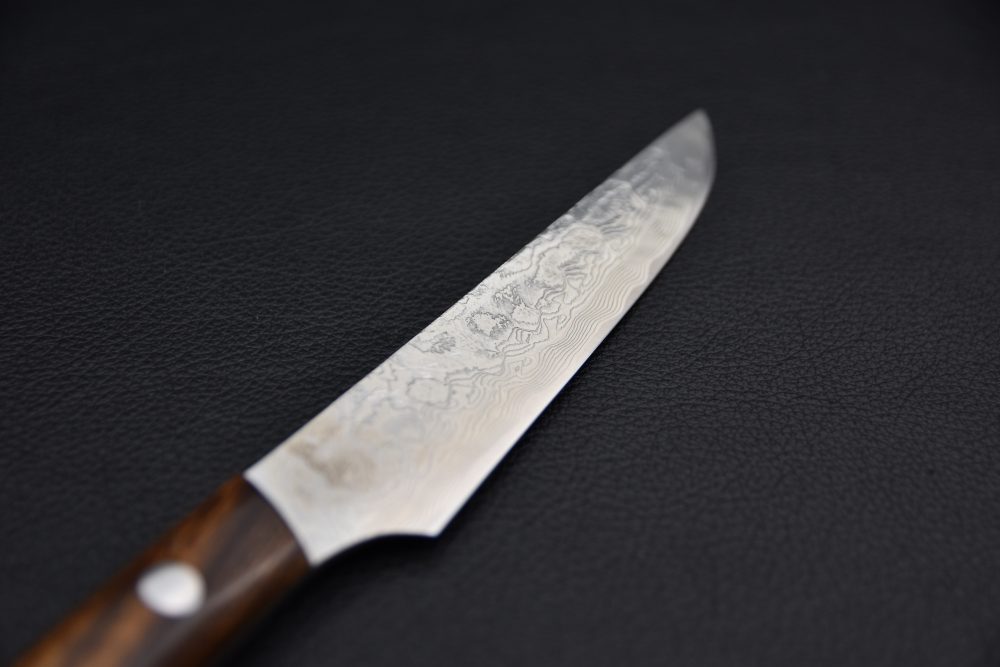 Saji Hamono R2 Damascus Diamond Couteau à Steak 125mm Ironwood