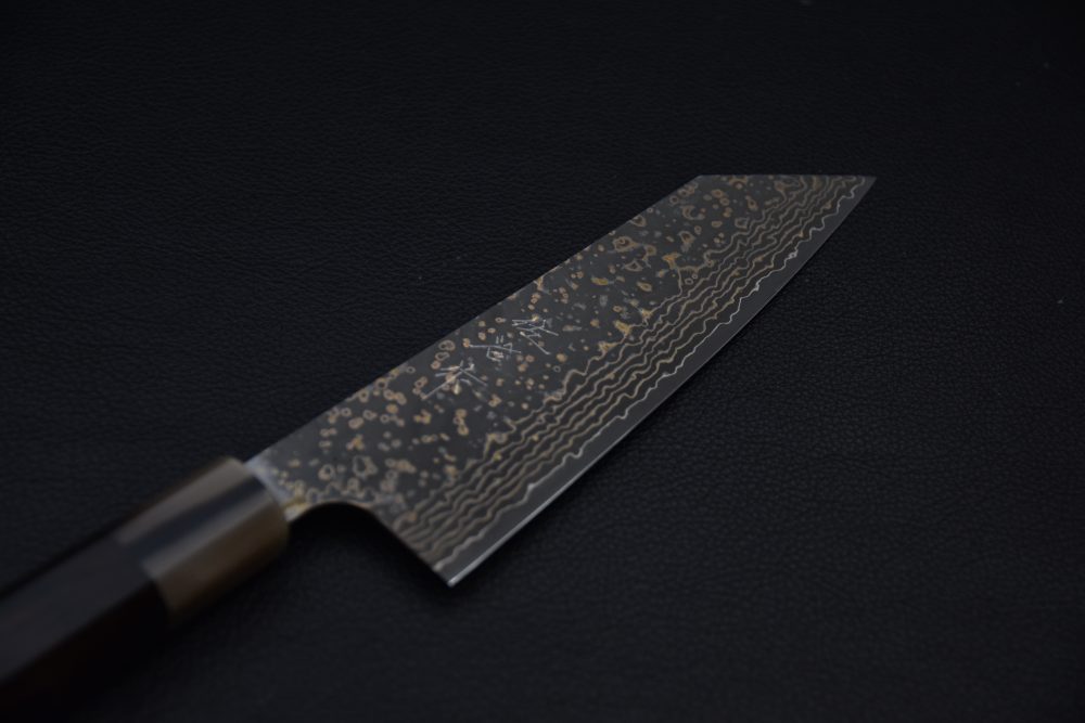 Saji Hamono VG10 Rainbow Damascus Bunka 180mm Ébène