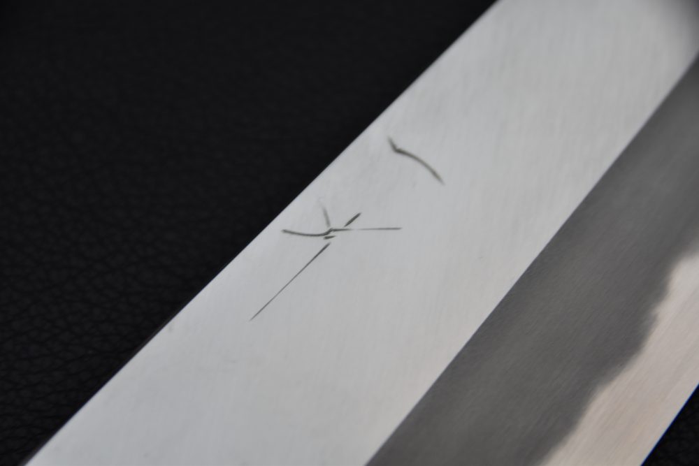 Hitohira Tanaka Kyuzo Aogami #1 Migaki Gyuto 240mm Ébène de Taihei (Extra Height)