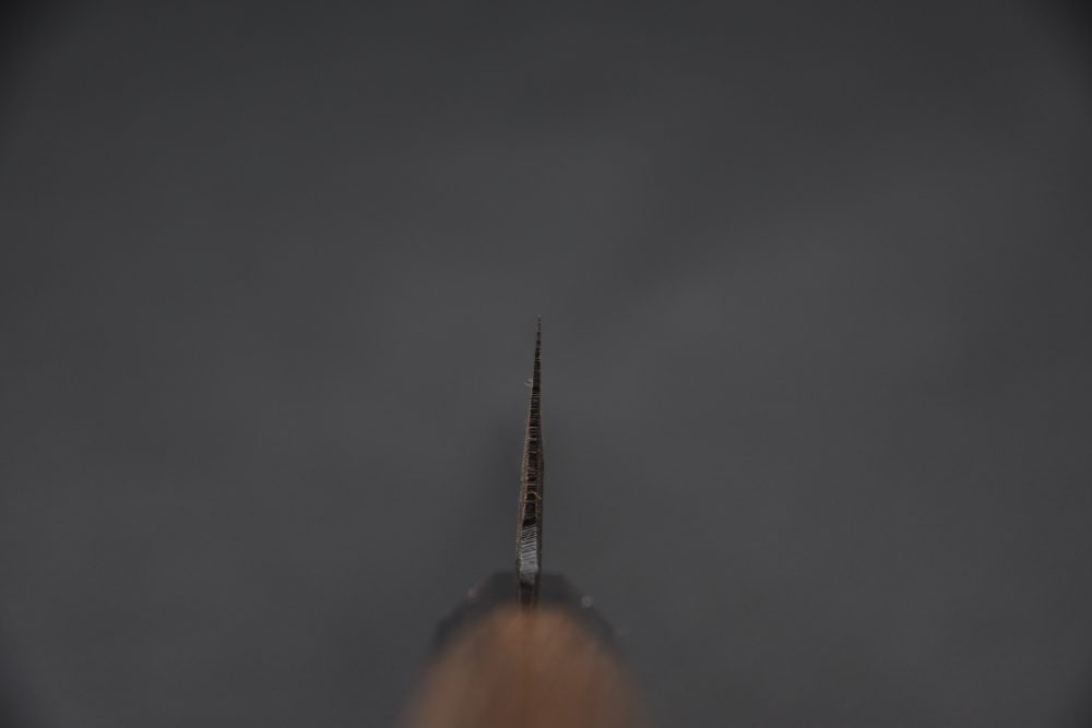 Hatsukokoro Kumokage Aogami #2 Damascus Kurouchi Petty 150mm Tagayasan