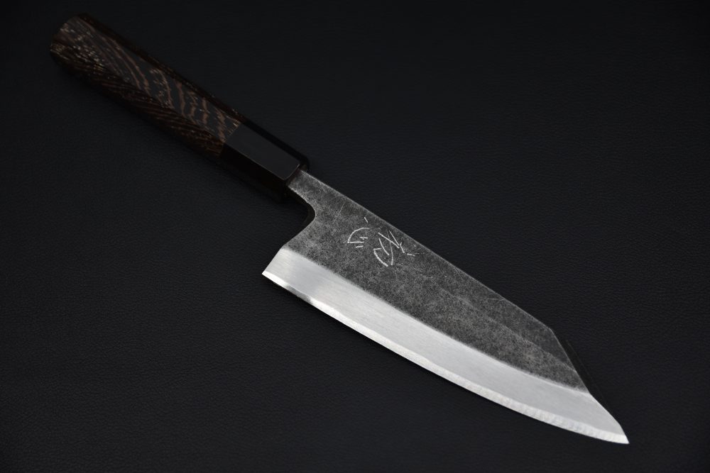 Hatsukokoro Shirasagi Kurouchi Aogami #2 Tsuchime Deba 165mm Wenge