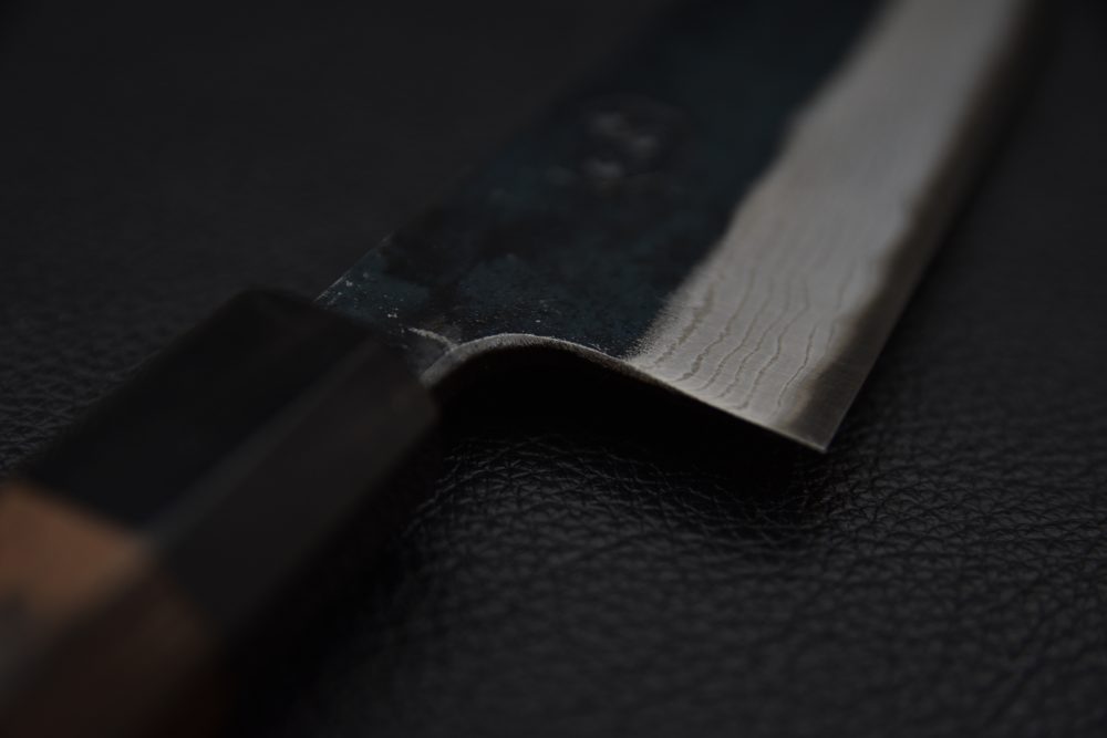 Hatsukokoro Kumokage Aogami #2 Damascus Kurouchi Petty 150mm Tagayasan