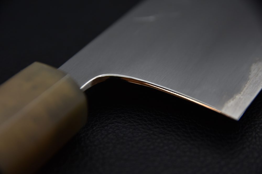 Hitohira Togashi Shirogami #1 Stainless Clad Kasumi Nakiri 180mm Ébène