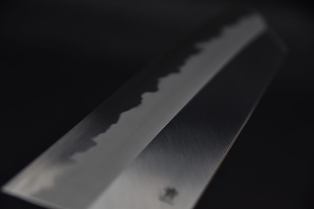 Hitohira Tanaka Kyuzo Aogami #1 Migaki Kiritsuke Gyuto 240mm Taihei Ébène (Extra Height)