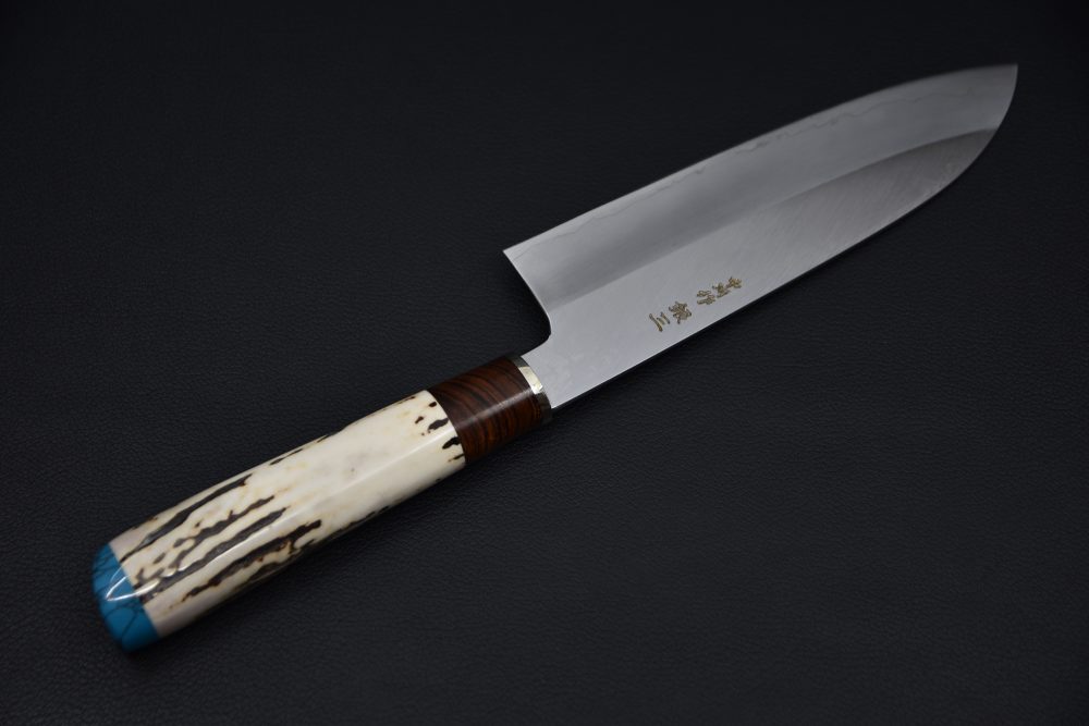 Nakagawa Uchi Hamono Ginsan Migaki Santoku 170mm Stag Horn