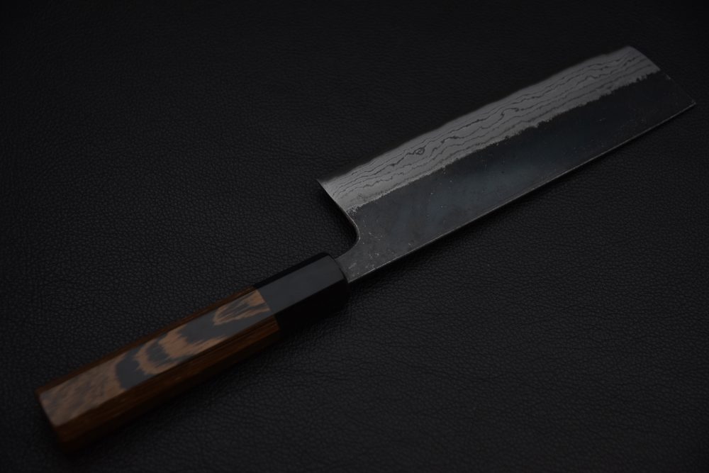 Hatsukokoro Kumokage Aogami #2 Damascus Kurouchi Nakiri 165mm Tagayasan