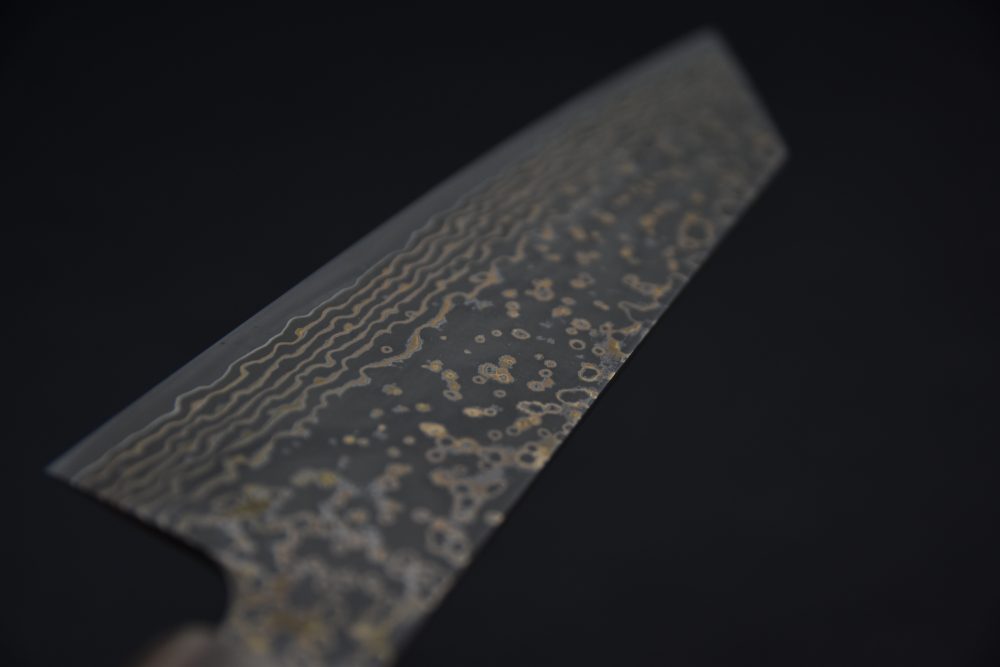 Saji Hamono VG10 Rainbow Damascus Bunka 180mm Ebony