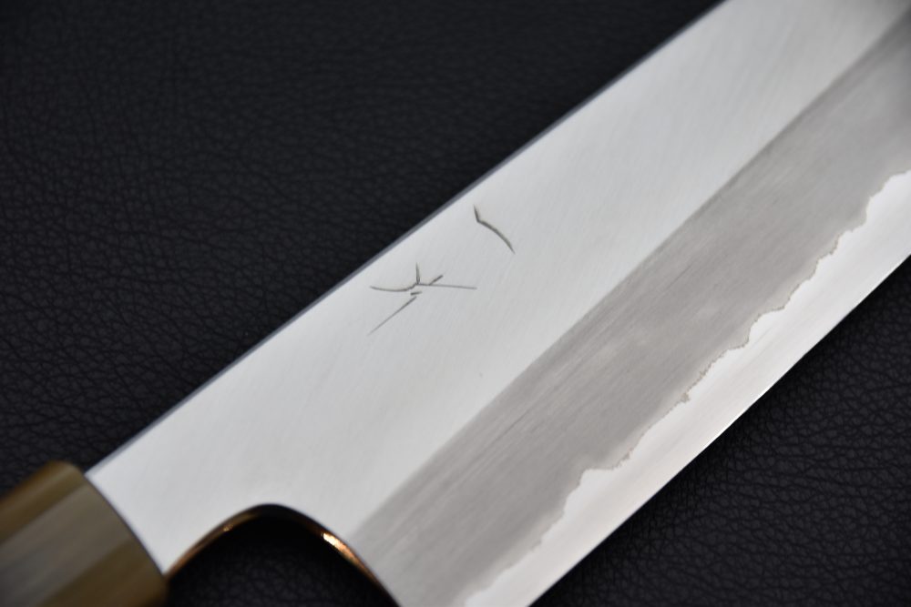 Hitohira Togashi Shirogami #1 Stainless Clad Kiritsuke Gyuto 240mm Taihei Ebony