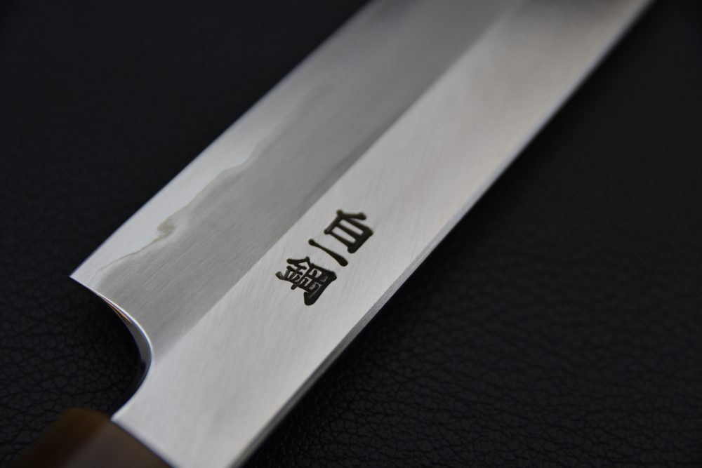 Hitohira Togashi Shirogami #1 Stainless Clad Migaki Petty 165mm Ziricote