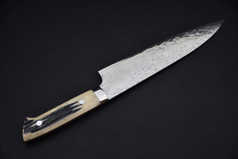 Takeshi Saji R2 Damascus Gyuto 210mm Corne De Cerf
