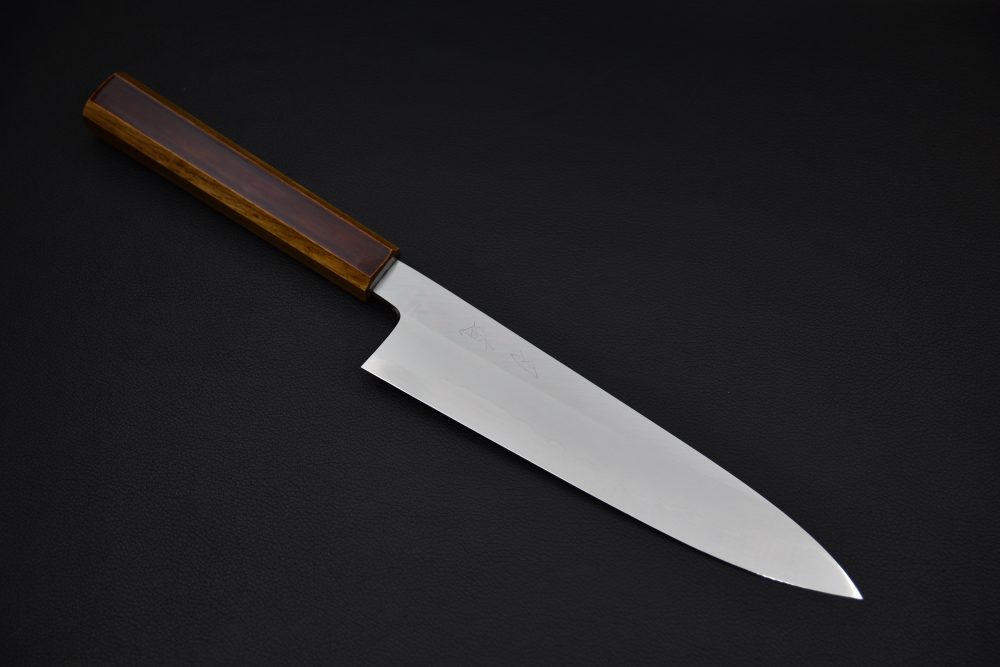 Hado Junpaku Shirogami #1 Stainless Clad Gyuto 210mm Chêne Laqué