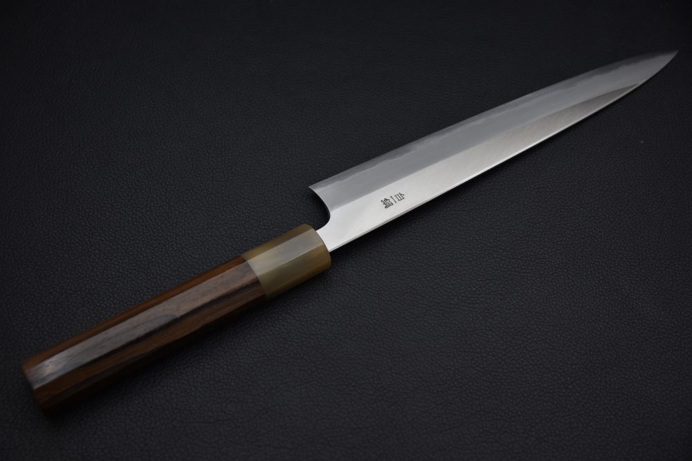 Hitohira Togashi Shirogami #1 Stainless Clad Sujihiki 240mm Ziricote