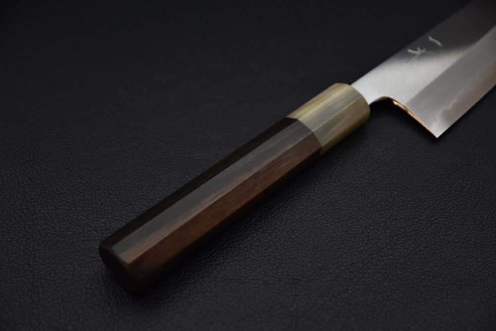 Hitohira Tanaka Kyuzo Aogami #1 Migaki Gyuto 240mm Taihei Ébène de Macassar