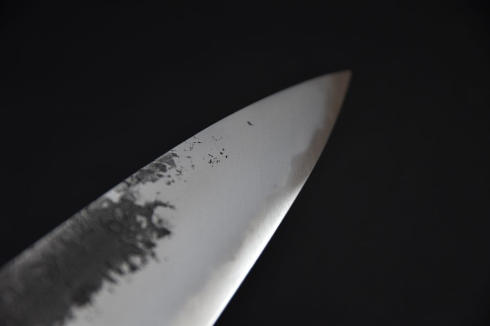 Mazaki Hamono Shirogami #2 Kuro Nashiji Gyuto 240mm Ébène