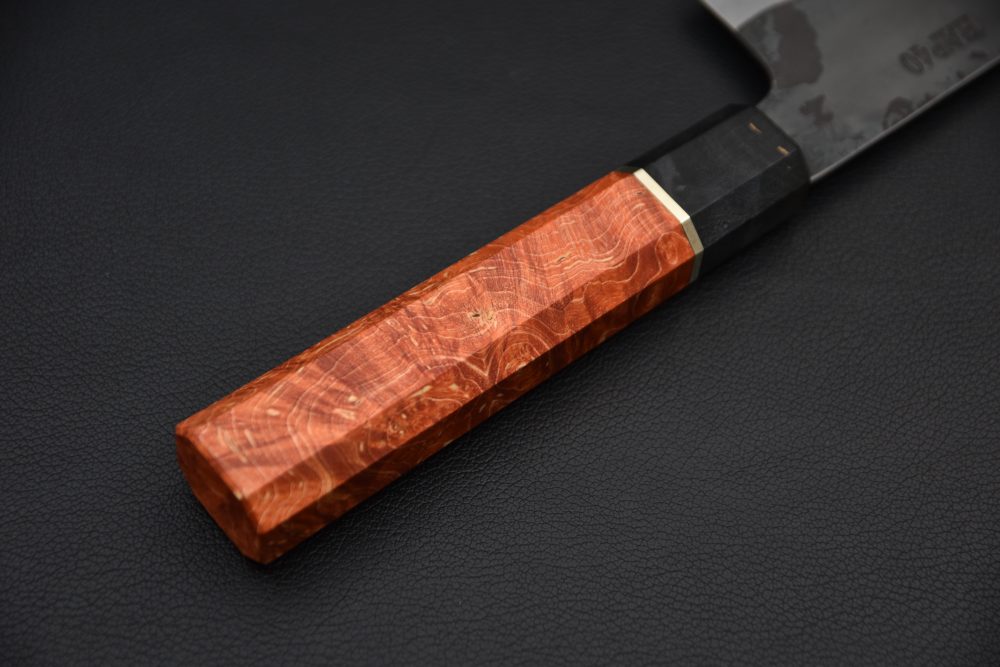Yoshida Hamono HAP 40 Bunka 190mm Kurouchi Maple Burl (Red)