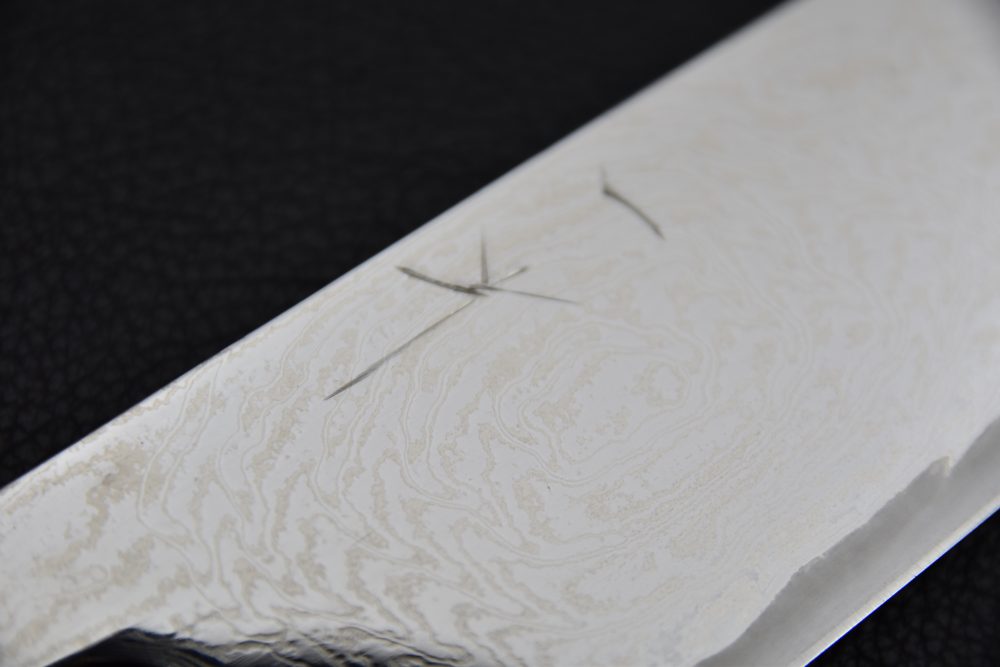 Hitohira Futana Nickel Damascus Kiritsuke Gyuto 210mm Tagayasan