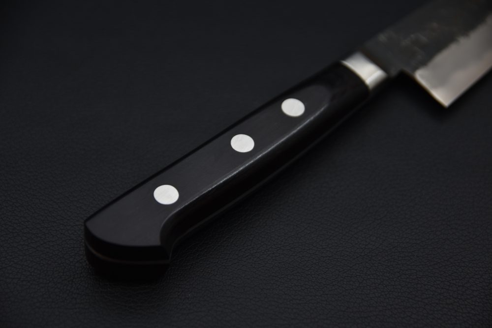 Morihei Hisamoto Kurouchi Shirogami #1 Petty 135mm Pakka (Fine Finish)