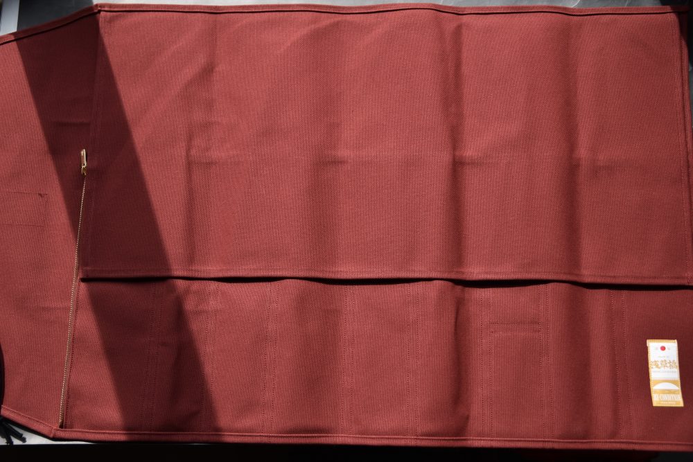 HI-CONDITION Hanpu Canvas 9 Pockets Knife Roll Brick Red