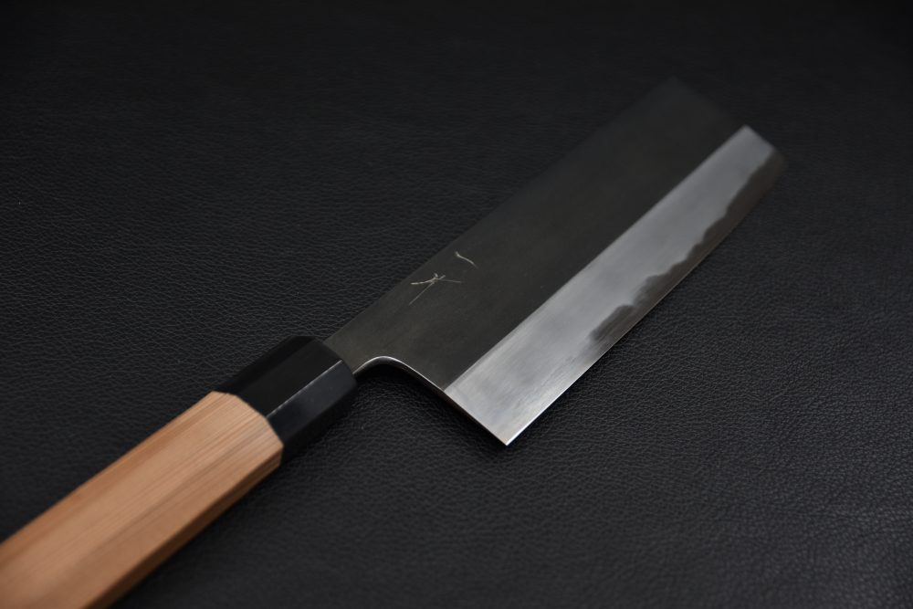 Hitohira Tanaka Kyuzo Aogami #1 Kurouchi Nakiri 180mm Cedar Yakusugi