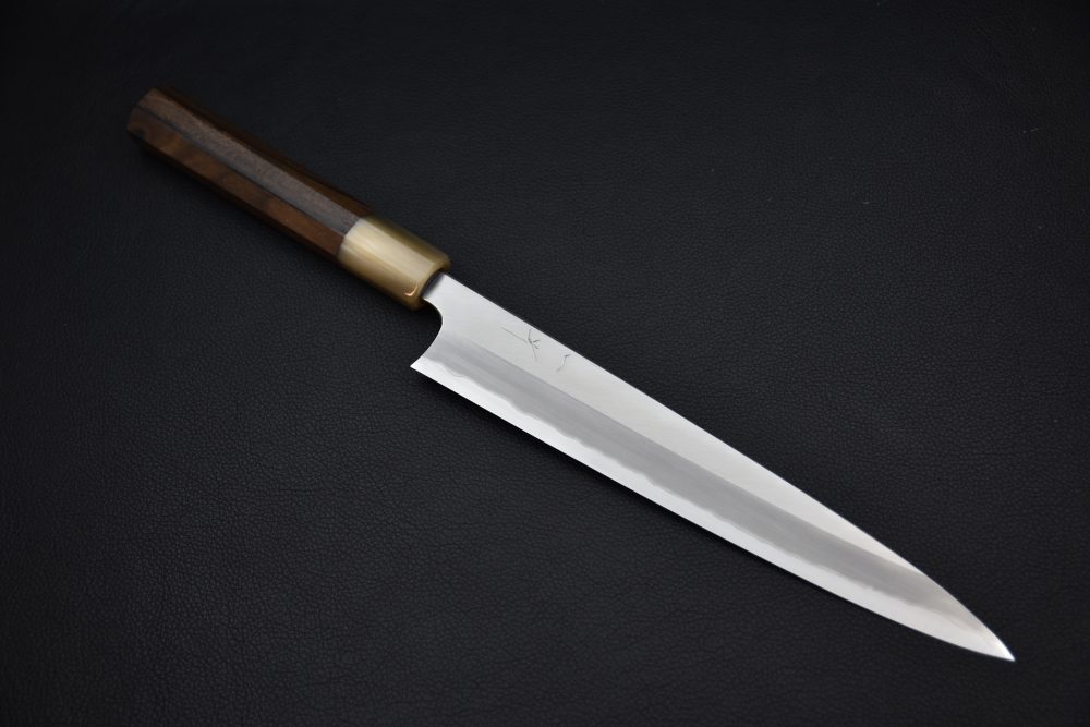 Hitohira Togashi Shirogami #1 Stainless Clad Sujihiki 240mm Ziricote