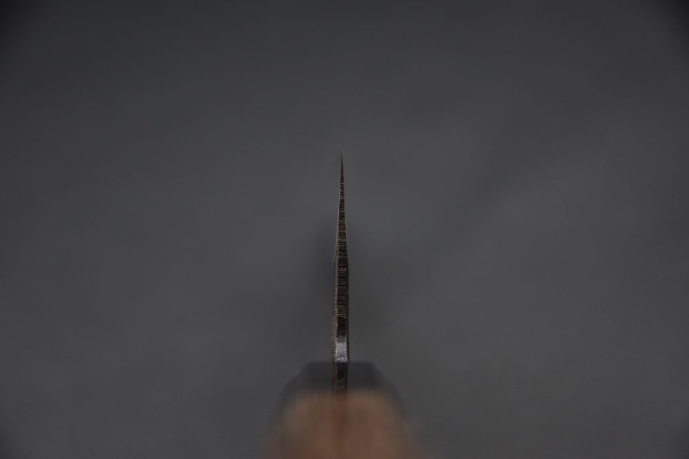 Hatsukokoro Kumokage Aogami #2 Damascus Kurouchi Santoku 180mm Tagayasan